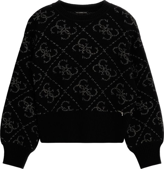 Guess Girls Logo Sweater Zwart - Maat 140