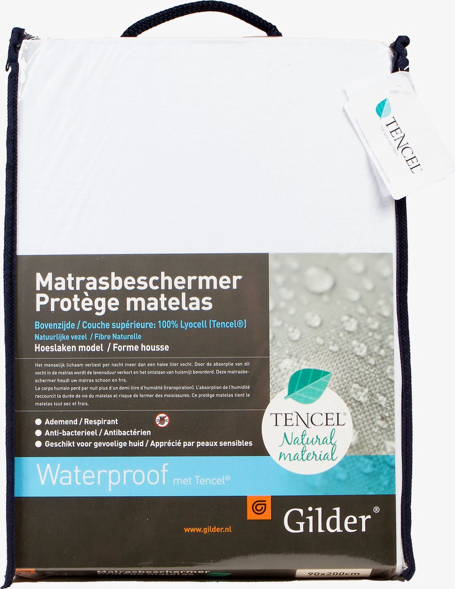 Gilder waterdicht Tencel hoeslaken/molton 100cmx210cm