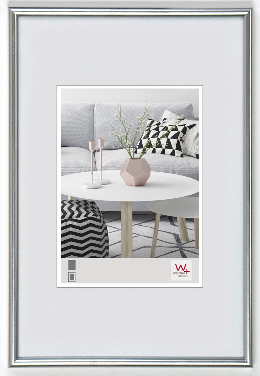 Walther Galeria - Kunststof lijst - Fotoformaat 10x15 cm - Zilver