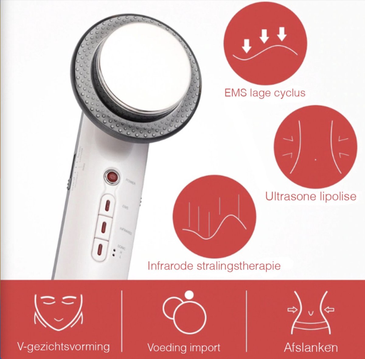 Afbeelding 3 van 3-in-1 Ultrasone Slimming Machine - Met EMS functie - Anti Cellulitis Apparaat - Vetverbrander afvallen - Cellulite Massage Apparaat - Huidverjongingsapparaat - Cavitatie behandeling
