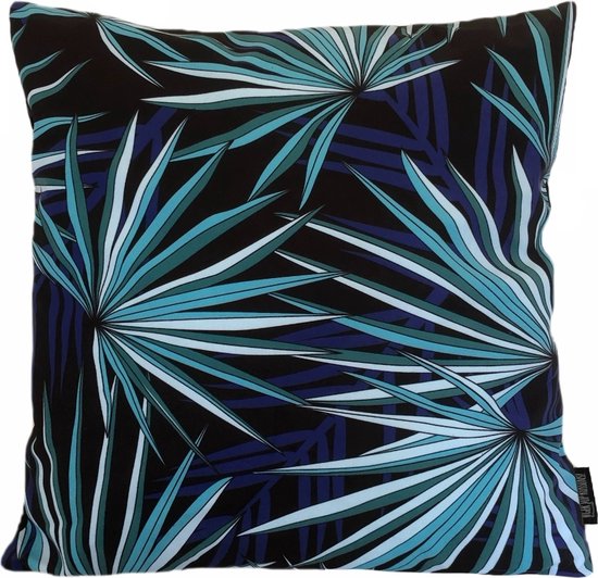 Blue Green Palm Kussenhoes | Katoen/Polyester | 45 x 45 cm