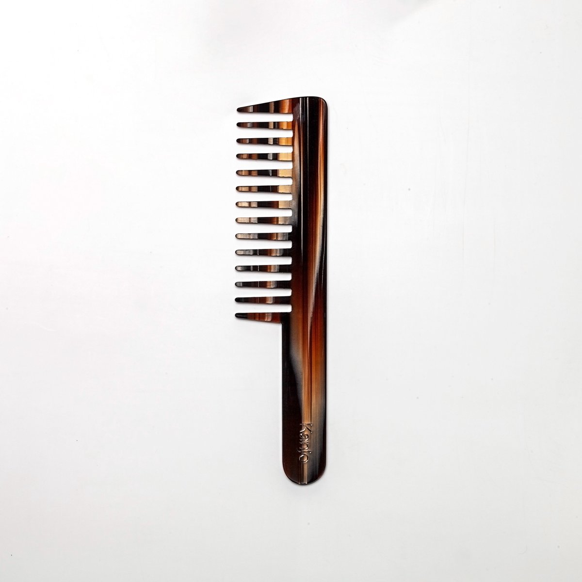 Kanjo - Plasticvrije kam - Professionele kam - Large - Donkerbruin - Faded Oak - 100% Cellulose acetaat - Duurzaam - Anti-statisch - Hair Comb - Recycleerbaar