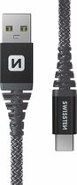 Câble USB vers USB-C Swissten Kevlar - 1,5M - Zwart