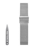 16 mm Universele Elegante mesh horlogeband zilver - Quick Release - Past op Alle Merken met 16mm Aanzetmaat