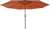 The Living Store Tuinparasol Terracotta 400x267 cm - LED-verlichting - Polyester - Metalen paal - 32 LEDs