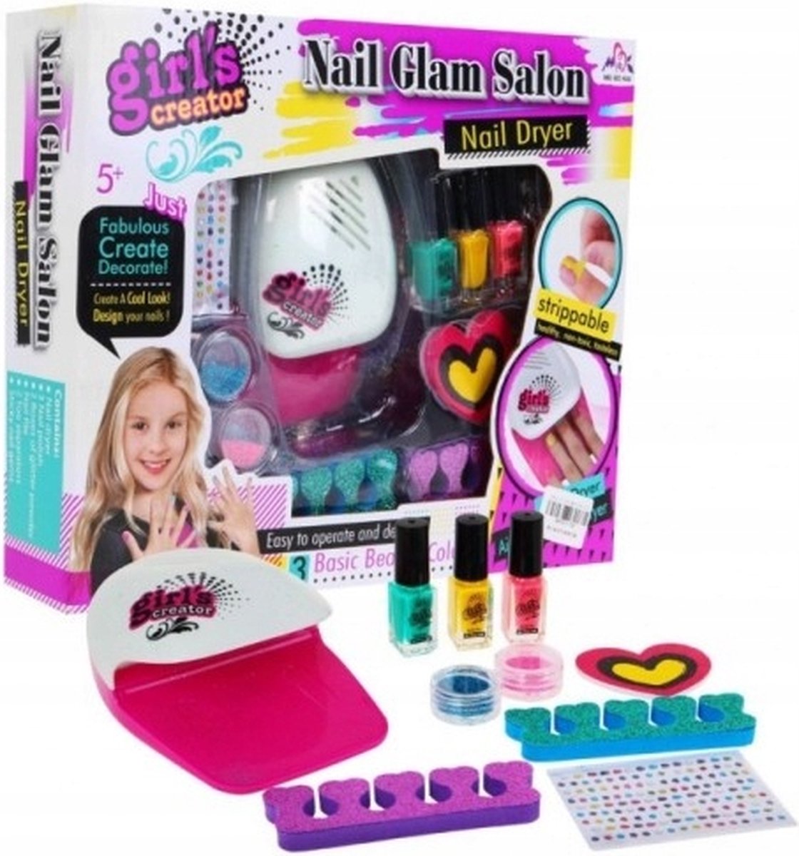 Machine à ongles et autocollants de manucure pour fille, ensemble de jouets  de maquillage, maison de jeu pour enfants, ensemble cadeau