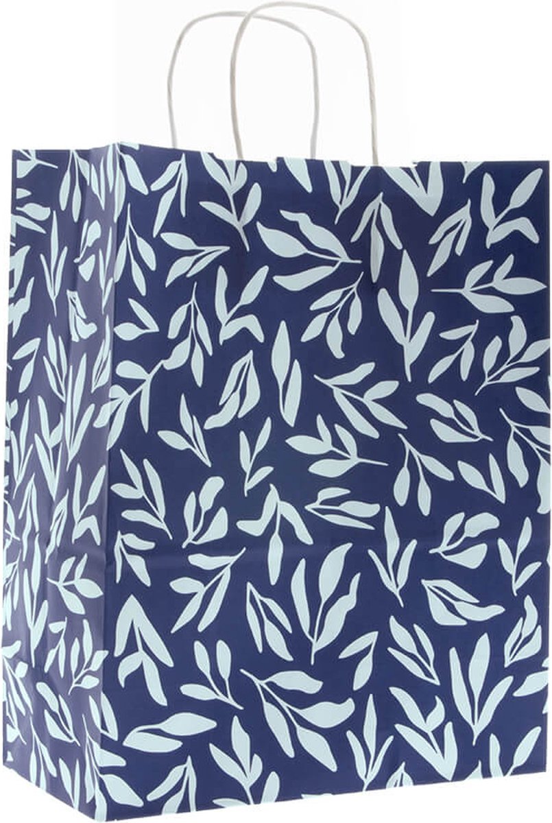 Papieren tasjes 50 stuks Blauw en Print Multi colour A4 25 x 31 x 12 . bol