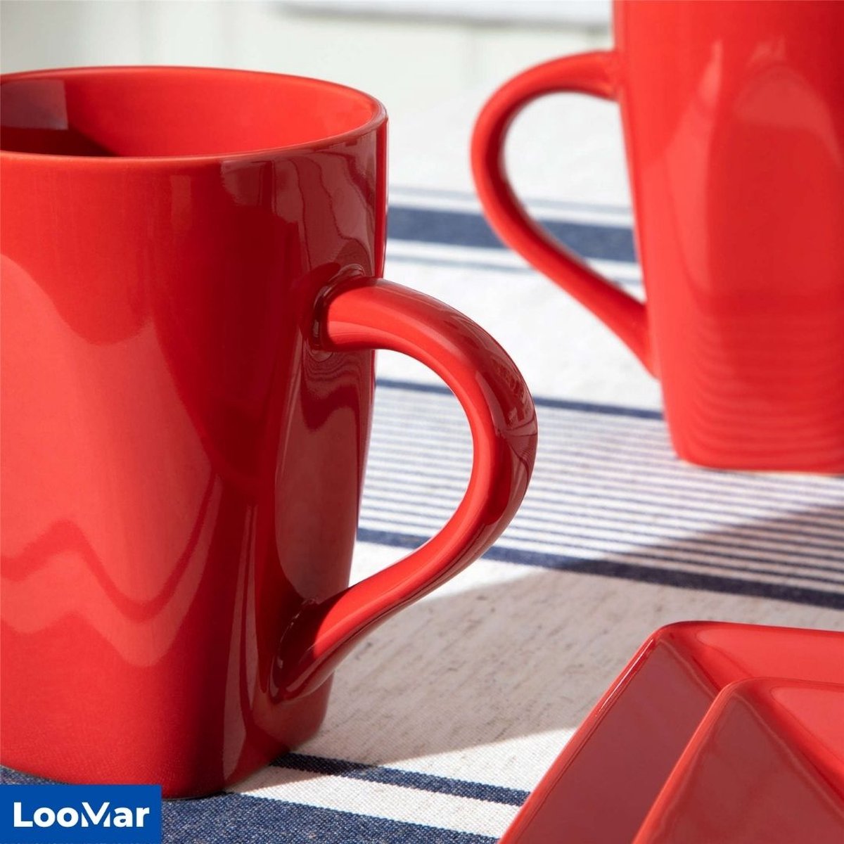 Lot de 2 tasses en céramique orange et rouge – La Benne Idée