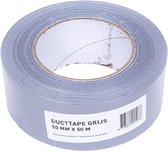 Veba Duct tape/reparatietape - zilver - 50 meter x 48 mm - textielbasis - universele allestape