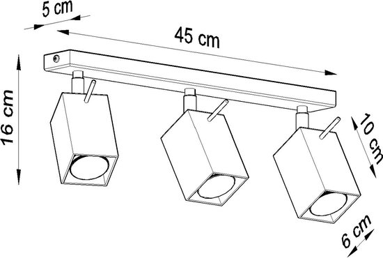 Merida 3 wit - Plafondlamp wit met 3 spots - GU10