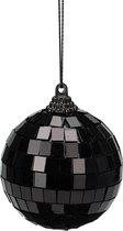 Boule disco de décoration de Noël Boule de Noël - 1x - noir - 6 cm - plastique