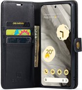 DG Ming Hoesje voor de Google Pixel 8 - Retro Wallet Book Case - Telefoonhoesje Kunstleer met Pasjes - Portemonnee Hoesje met Kaarthouder op achterkant Zwart