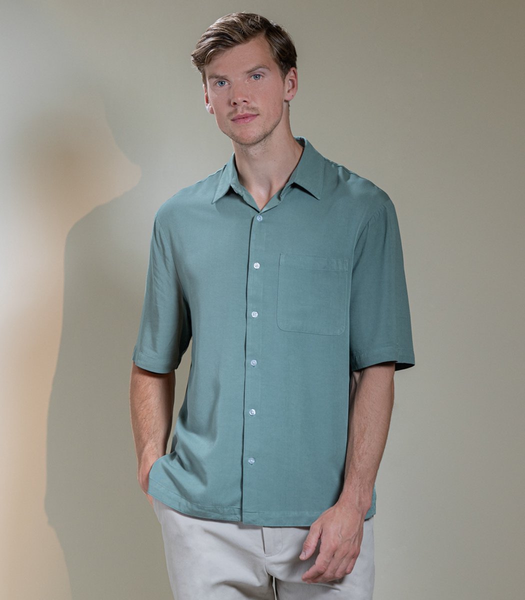 Laurent Vergne - Heren - Bowling Shirt - 100% Viscose - maat XS - Slim fit