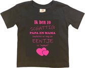 Shirt Aankondiging zwangerschap Ik ben zo schattig papa en mama besloten er nog zo eentje te "maken" | korte mouw | zwart/roze | maat 86/92 zwangerschap aankondiging bekendmaking