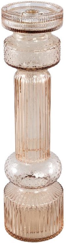 PTMD Kandelaar Fadri - 11x11x43 cm - Glas - Champagne