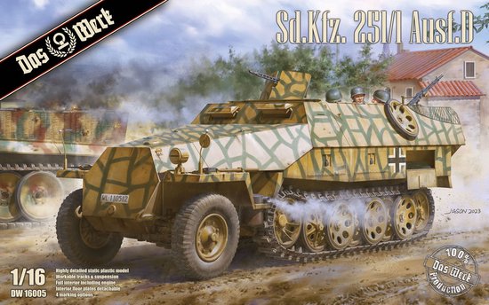 Foto: 1 16 das werk 16005 sd kfz 251 1 ausf d hanomag plastic modelbouwpakket