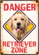 Bord Blik Retriever Zone Danger (v)