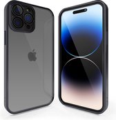 Coverzs telefoonhoesje geschikt voor Apple iPhone 13 Pro Max hoesje clear soft case camera cover - transparant hoesje met gekleurde rand - zwart