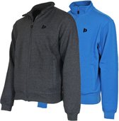 2-Pack Donnay sweater zonder capuchon - Sporttrui - Heren - Charcoal marl/True Blue - maat M