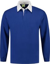 L&S Rugby Shirt voor heren in de kleur Royal Blue maat XXL