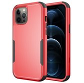 Mobiq - Layered Armor Hoesje iPhone 15 Pro - rood