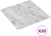 vidaXL Planches de sol 20 pcs Autocollantes 1,86 m² PVC Effet Marbre Blanc VDXL_330176
