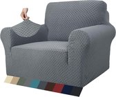 Jacquard fauteuil, woonkamer, fauteuilhoes, stretch voor woonkamer, antislip, bankovertrek, 1-zits, voor honden en huizen, met antislipschoen (1-zits, lichtgrijs)