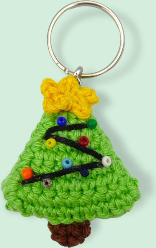 Knuffelsenzo - Kerstboom - Sleutelhanger - Gehaakt - Kado - Geschenk - Tassenhanger - Versiering