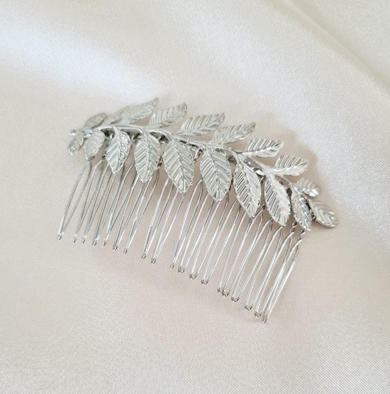 VelvetGlow 4-delige set zilveren strass haaraccessoires, glanzende