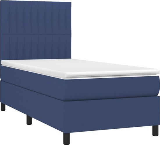 vidaXL-Boxspring-met-matras-en-LED-stof-blauw-90x190-cm