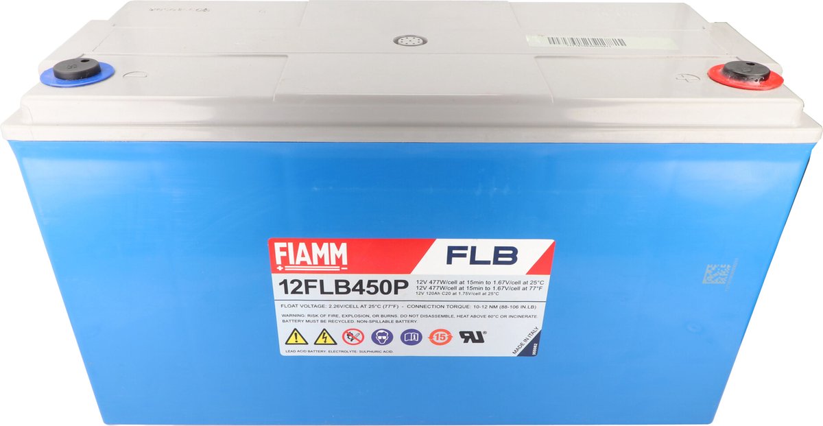 Fiamm Highlite 12FLB450 loodbatterij met M8-schroefaansluiting 12V, 115000mAh