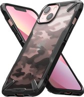 Geschikt voor Ringke Fusion X Apple iPhone 13 Mini Hoesje Camo Zwart