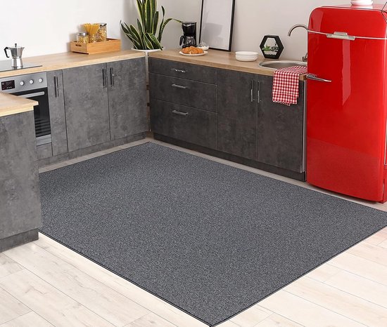 Modern effen tapijt voor de keuken - 200x290 cm - getuft, robuust kortpolig tapijt, zacht & gemakkelijk schoon te maken - Natal by the carpet
