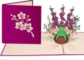 Popcards cartes popup – Carte anniversaire Fleurs Mixte Bouquet Orchidées Amitié Félicitation Bon rétablissement Carte pop-up Consolation Carte de voeux 3D