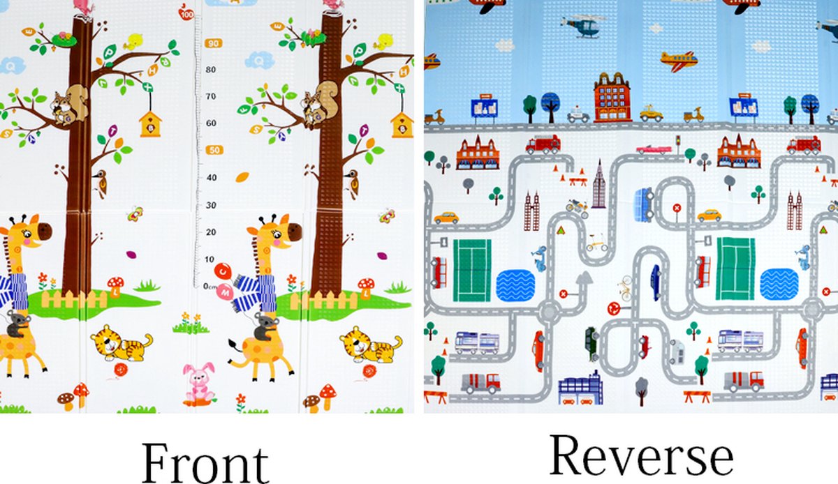 Buxibo - Dubbelzijdige Speelmat Foam - Dik XPE Foam - Kruipmat - Speelkleed - Vloermat - Baby/Peuter & Kind - Multicolor - XPE-014 - 200x180cm — afbeelding 6