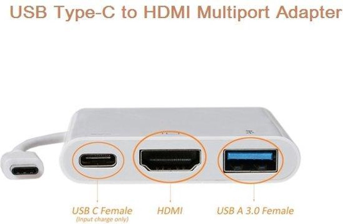 Finnacle - USB-C naar HDMI Multiport Adapter voor MacBook - 3.1 Zilver - Universeel Hubje Verlengsnoer