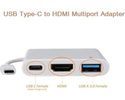 Finnacle - USB-C naar HDMI Multiport Adapter voor MacBook - 3.1 Zilver - Universeel Hubje Verlengsnoer