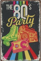 Wandbord Muziek Retro Vintage - The 80s Party - Retro Style