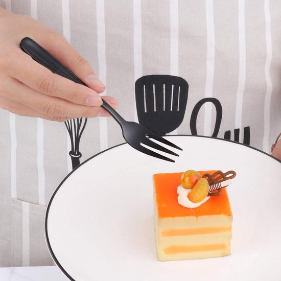 Dessertvorken van roestvrij staal, 6 stuks, kleine taartvorken Dessertvorken van roestvrij staal, 6 stuks, kleine taartvorken