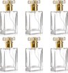 Parfum glazen flessen 30 ml parfumverstuiver navulbare lege verstuiver voor parfum gezichtstoner vrouwen mannen 6 stuks goud