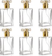 Parfum glazen flessen 30 ml parfumverstuiver navulbare lege verstuiver voor parfum gezichtstoner vrouwen mannen 6 stuks goud
