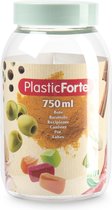Forte Plastics Pot de conservation/pot de conservation - 750 ml - plastique - vert menthe - L9 x H15 cm