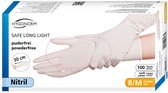 Hygonorm nitril handschoenen - 30 cm lang - wit - 100 stuks - maat L