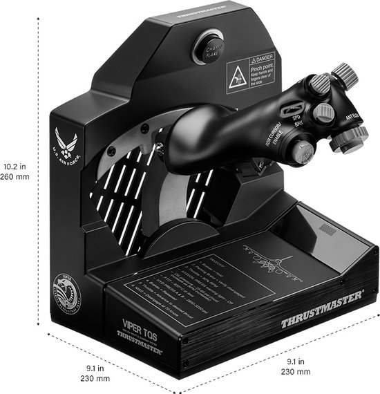 Thrustmaster Viper TQS - Flightsim Controller - Throttle - voor PC - metalen greep op schaal 1:1 - IDLE/AFTERBURNER - CHAFF/FLARE