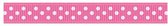 Stippen Lint | Lint met Stip 10mm (1 cm) | Stippenlint Pink (156) Wit | Ripsband | Grosgrain lint | Dot Ribbon | Cadeaulint | Kerstlint | Rol van 10 meter