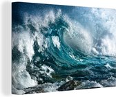 Canvas Schilderij Oceaan - Golf - Water - 120x80 cm - Wanddecoratie