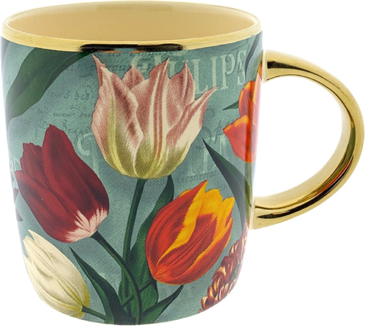 Beker Pretty Tulps - Groen - Souvenir Beker - Souvenir Mok - Een Stuk