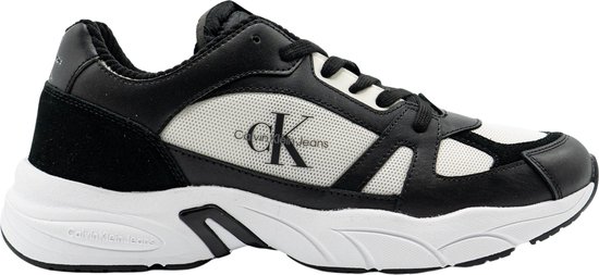 Calvin Klein Retro Tennis Lace up Heren Sneakers - Zwart/Wit - Maat 44