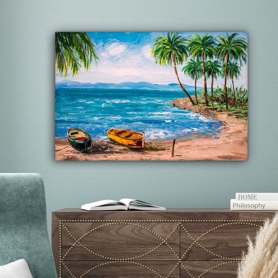 TISHIRON Peinture Par Numéros – Plage Et Palmiers – Toile 40,6 X 50,8 Cm – Sans Cadre – Kits DIY Pour Adultes Et Enfants 13+