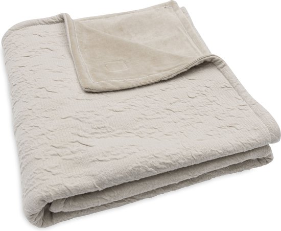 Jollein - Deken Ledikant 100x150cm - Dekentje Baby - Soft Waves - Nougat/Velvet